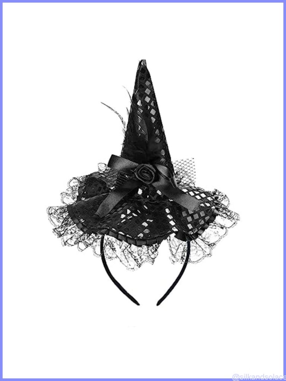 Satin Witch Headband Halloween Costume Accessory for Women